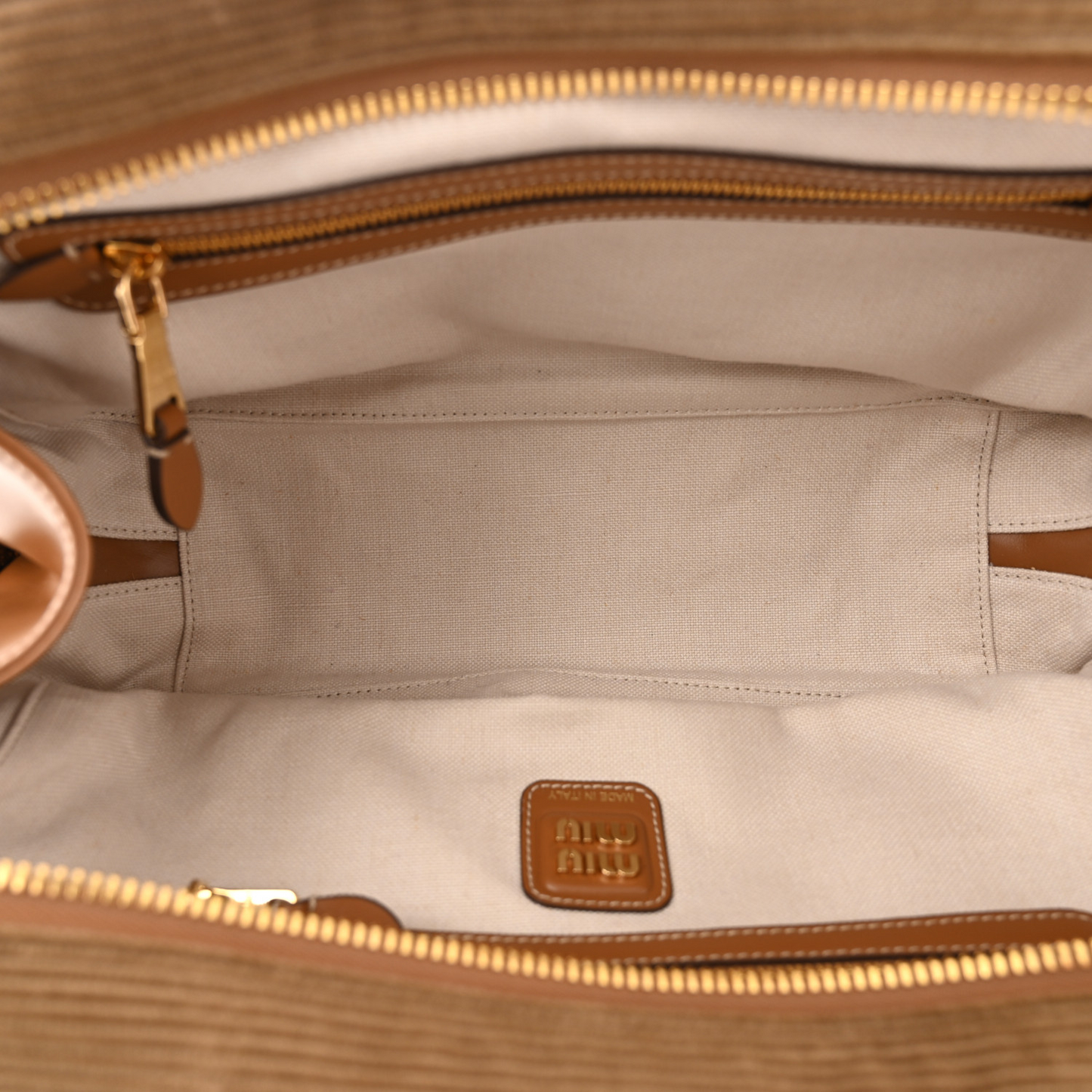 Corduroy Large Beau Top Handle Bag Cinnamon