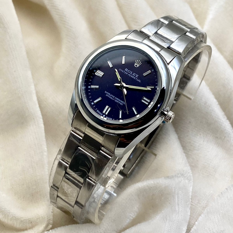 Rolex Oyster Silver For Women(Blue Dial)