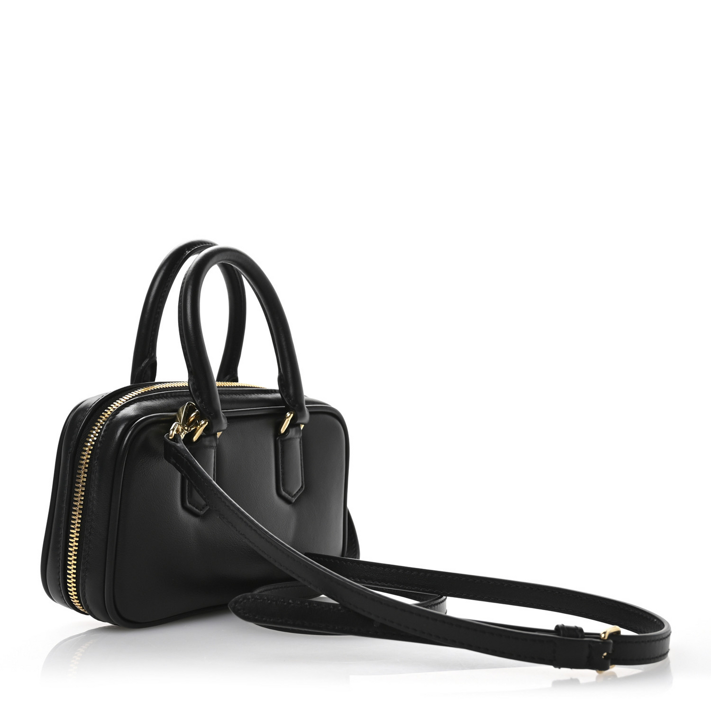 Calfskin Mini Arcadie Top Handle Bag Black