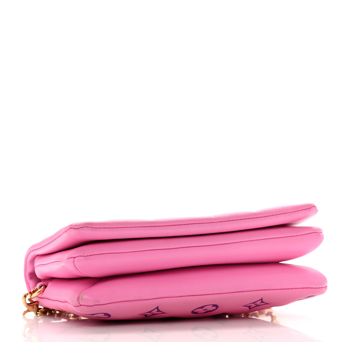 Lambskin Embossed Monogram Vuittamins Pochette Coussin Rose Violet