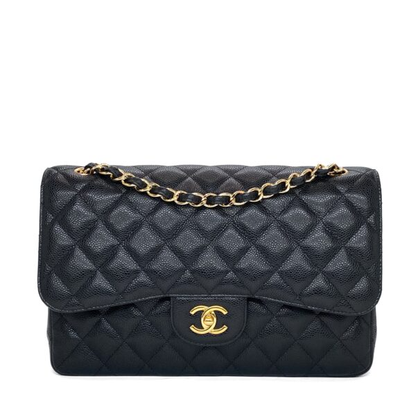 Chanel Timeless Classics Matelasse Chainclutch Black Caviar Leather