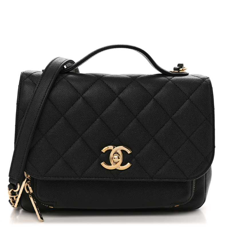 Caviar Quilted Medium Business Affinity Flap Black