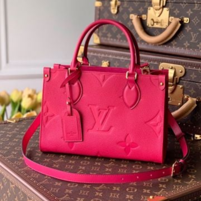 onthego 28cm women's handbag, Monogram embossed cowhide SUPER QUALITY