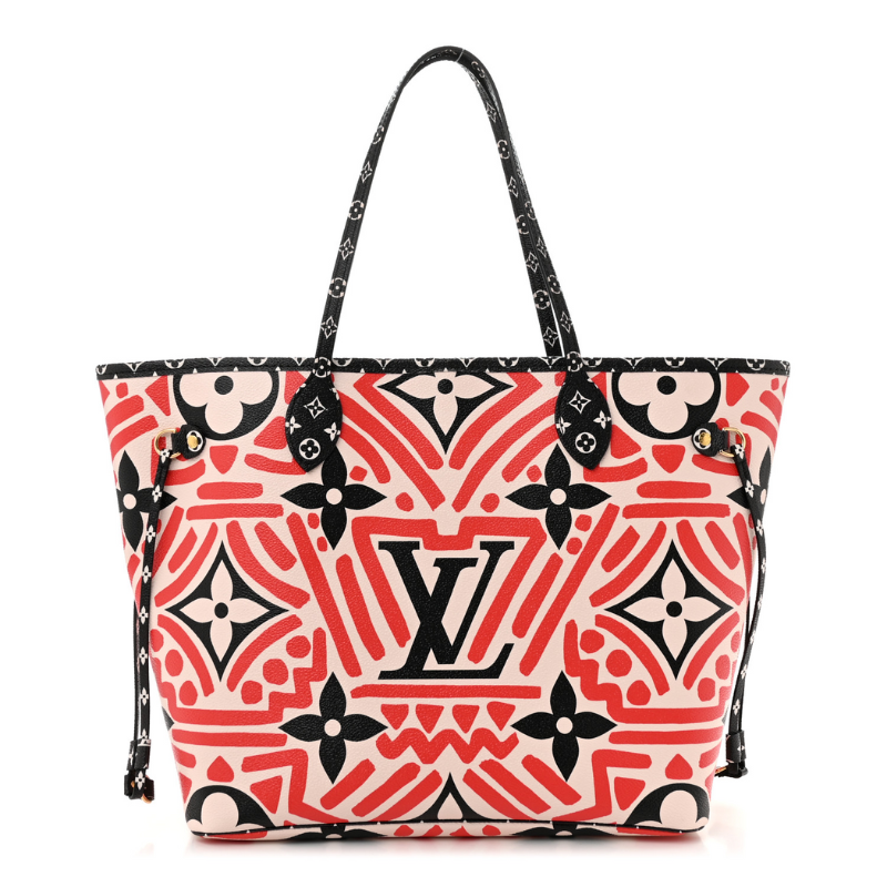 Monogram Giant Crafty Neverfull MM Creme Rouge Black