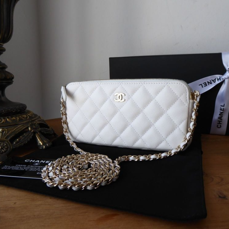 Chanel Trendy CC Flap Shoulder Bag in Large Quilted Grey Lambskin with Champagne Gold Hardware