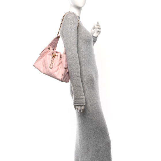 Caviar Quilted Small Chanel 25 Handbag Light Pink