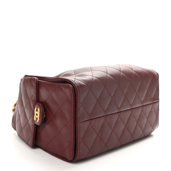 Caviar Quilted Small Chanel 25 Handbag Burgundy