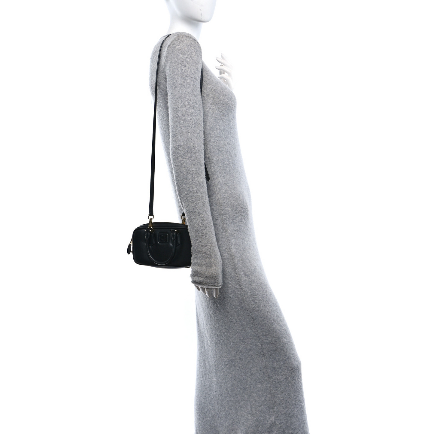 Calfskin Mini Arcadie Top Handle Bag Black